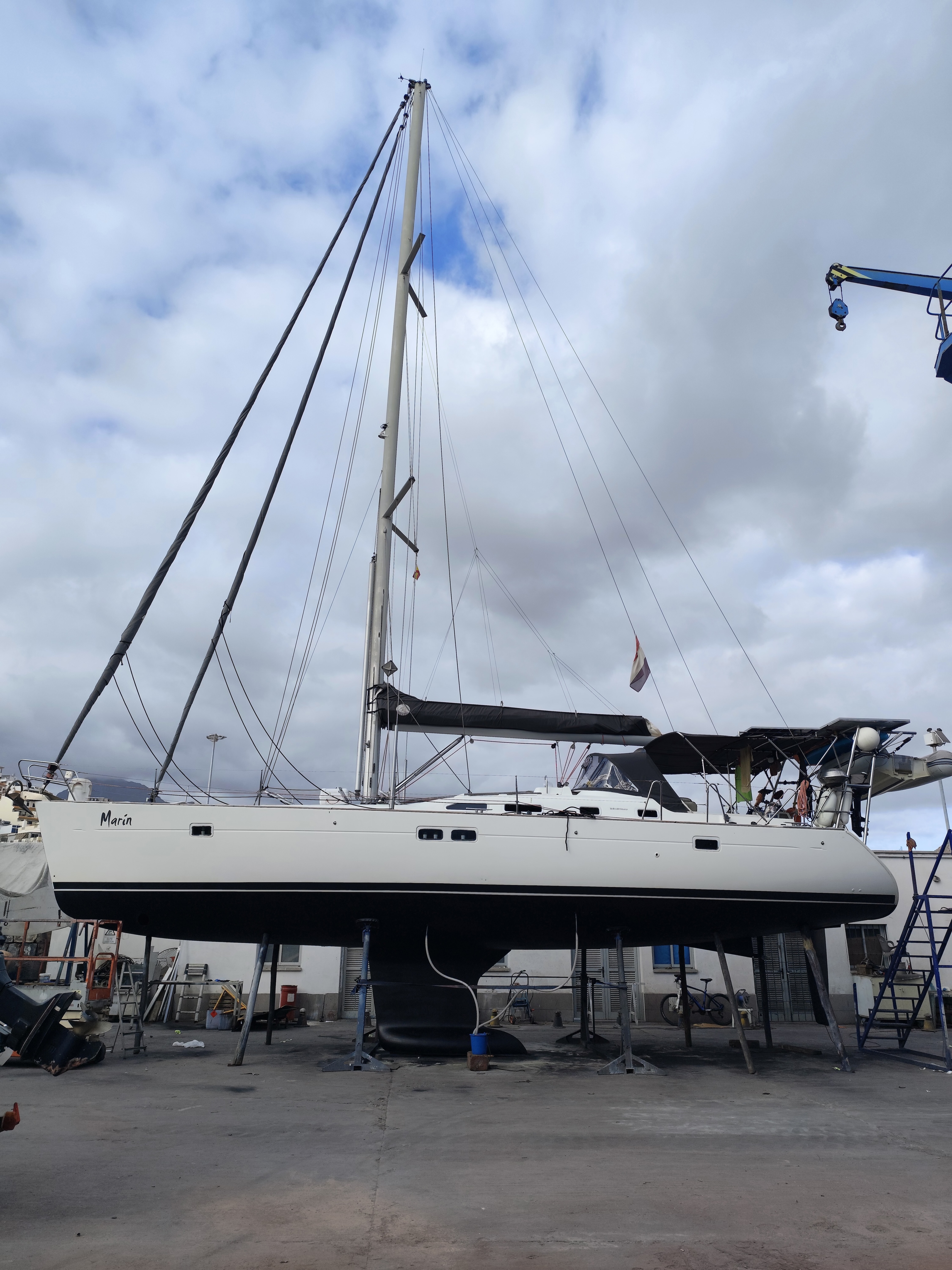 yacht in dry dock in Navalcan Company